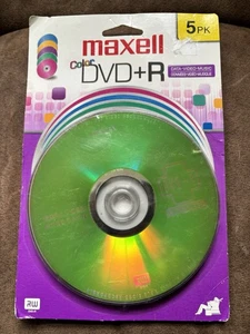 Maxell Color DVD-R (5er Pack), neu/versiegelt, 120 Minuten, 4,7 GB Daten-Video-Musik - Bild 1 von 2