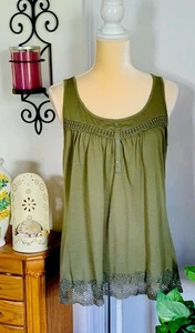 Boho Sonoma Life Style Women's Tank Top Blouse, Size M SOFT Decorative neckline - Picture 1 of 3