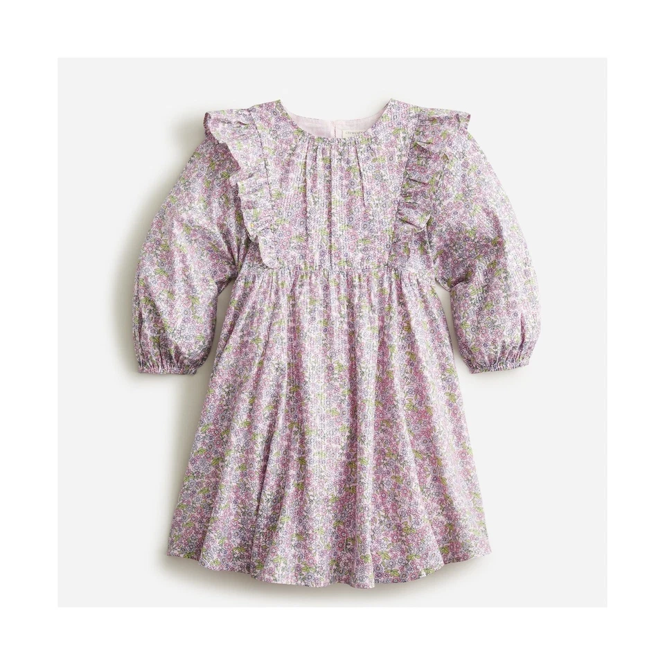 J. Vestido CREW Niña Manga Larga Volantes Hombro Brillante Talla 12 Foto 1 de 4