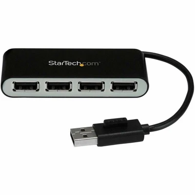 StarTech 4 Port USB Hub with Built-in Cable - 4 Port Portable USB 2.0 Hub - - Image 1 of 4