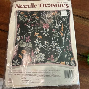 Needle Treasures Green Floral 06606 Pillow wall art cross stitch kit open item - Picture 1 of 6