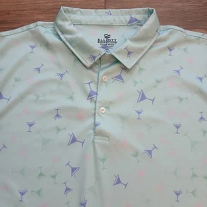 Elliott Collection Polo Mens Extra Large Green Martini AOP Golf Performance - Picture 1 of 7