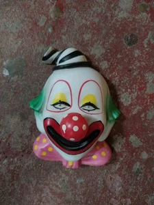 Clown Face Musical Bisque Wall Hanging Clown Face Vtg Plays Where Are The Clowns - Picture 1 of 7