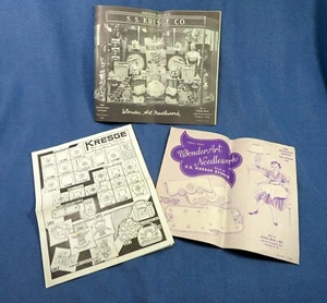 3 Vintage SS Kresge Wonder Art Needlework Embroidery Catalog 1943 1949 1950 - Picture 1 of 3