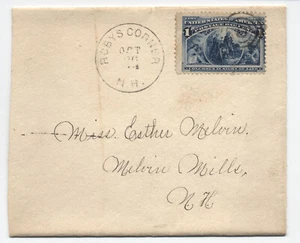 c1894 Robys Corner NH CDS and target 1ct columbian cover [h.5460] - Picture 1 of 3