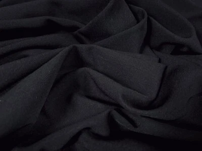 Zara crepe woven dress fabric with comfort stretch, per metre - plain - black - Image 1 of 3