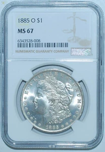 1885 O NGC MS67 Morgan Silver Dollar - Picture 1 of 2
