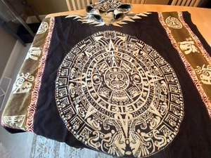 Aztec Calendar Poncho Handcrafted O/S Unisex - Picture 1 of 8