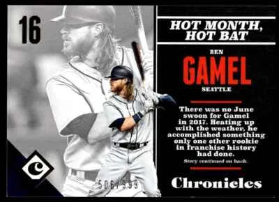 2017 Panini Chronicles BEN GAMEL /999 #17 R91 - Image 1 of 2