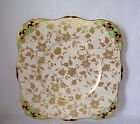 VINTAGE TUSCAN CAKE PLATE 220mm- GILTED FLORAL DECOR ACROSS   c1936