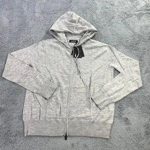 Naadam Sweater Womens Medium Full ZIp Hoodie Cashmere Grey Gray $295 Flint C453 - Picture 1 of 11