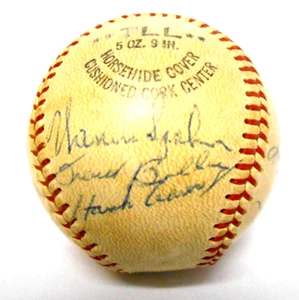 Hank Aaron Eddie Mathews Warren Spahn 1963 Milwaukee Braves Team Signed Baseball - Picture 1 of 7