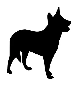 Australian Cattle Dog Silhouette Aufkleber #1 4,5"x5" Farbe, Stil wählbar - Bild 1 von 5