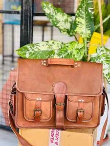 Handmade Inspire Leather Vintage Laptop Messenger Briefcase Bag Satchel - Picture 1 of 6