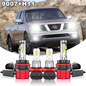 For Nissan Frontier 2005-2018 4x LED Headlight High Low Beam + Fog Light Bulbs - Picture 1 of 16