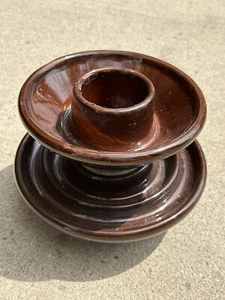 Vintage Antique Large Ceramic Brown Electrical Insulator W/ Marking ⚡️⚡️ - Picture 1 of 6