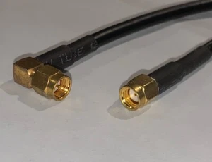 SMA Male Right Angle To RP SMA Male RG58 Pigtail Cable 6 Inch Wireless USA - Picture 1 of 3
