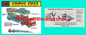 Corgi Toys GS 28 Bedford Car Transporter Gift Set Instruction Leaflet & Poster - Picture 1 of 1
