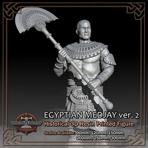 Medjay egipcio ver. 2 - Kit Modelo Figura Impresa en Resina 3D - Escala 90mm a 300mm - Imagen 1 de 11