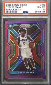 2020 Panini Prizm #256 Tyrese Maxey Purple Prizm Rookie RC 29/99 - POP 4 PSA 10