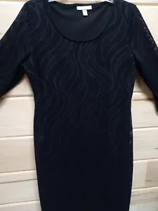 Dana Buchman Black Lace Designed A-Line Dress Size Large - Picture 1 of 14