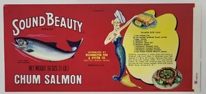 LABEL Sound Beauty Salmon Can Seattle Washington - Picture 1 of 1