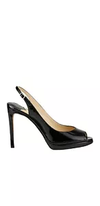 Jimmy Choo London Black Platform Pumps Sz Eu 37 Us 7 Open Toe Only worn 1 time - Picture 1 of 8