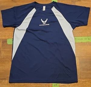 U.S. AIR FORCE ATHLETIC FITNESS T-SHIRT Size Medium Navy Blue Made In USA - Picture 1 of 5