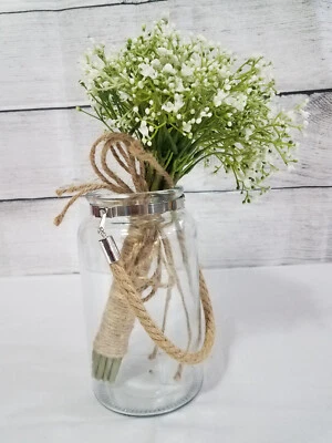 Centros de mesa de boda, decoración floral de recepción, jarrón transparente, mango de cuerda Foto 1 de 4