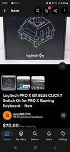 Logitech Pro X Gx Blue Clicky Switch Kit For Pro X Gaming - Picture 1 of 5