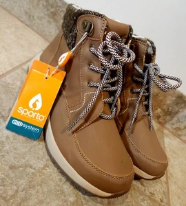 Sporto | Cathy Brown Leather Zip-Up Wool Lined Boots Women's Size 7 M | NEW! 💖✨ - Picture 1 of 14