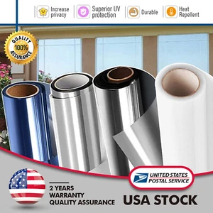 One Way Mirror Window Film Heat UV Reflective Privacy Tint for Home Office USA - Picture 1 of 29