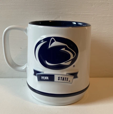 Penn State Mug Coffee Cup Nittany Lions NCAA Sculpted 3D Ceramic NEW Cover