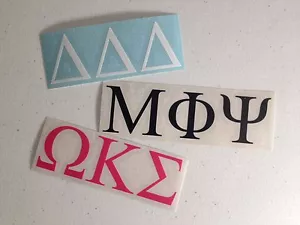 Greek Letters - Fraternity Sorority Custom Decal Vinyl Laptop Decal Bumper Stick - Picture 1 of 3
