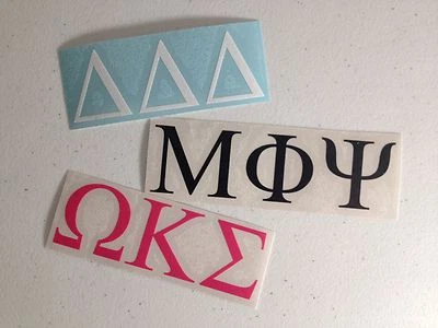 Greek Letters - Fraternity Sorority Custom Decal Vinyl Laptop Decal Bumper Stick - Image 1 of 3