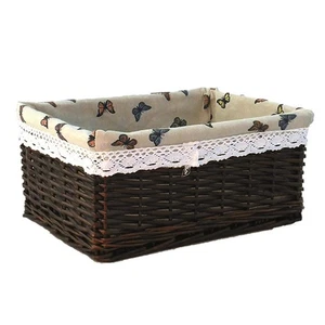4 pcs Wicker Storage Basket with butterfly-printed Lining Laundry Storage - Picture 1 of 11