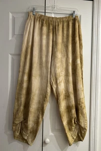 Oh My Gauze! Detail Hem Twist Pants Lagenlook Tie Dye Hippie~Size 3 = XXL/16 - Picture 1 of 4