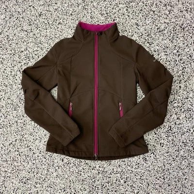 Chaqueta Nike De Colección Para Mujer Mediana Marrón Rosa Cremallera Completa Calentamiento Y2K Chaqueta de Pista Foto 1 de 4