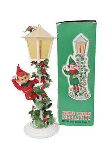 Vintage Elfe Übertopf Kerze Tischplatte Weihnachtsdeko OVP Hongkong - Bild 1 von 12