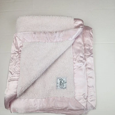 Little Giraffe pink baby blanket satin trim made in USA - Image 1 of 4
