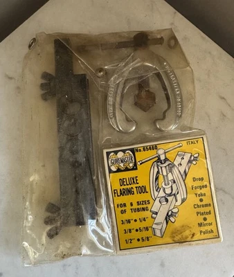 Vintage GlobeMaster Flaring Tool Die Block and Cone 65460 3/16" to 5/8" Italy - Image 1 of 4