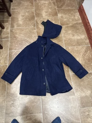 Polo By Ralph Lauren  Wool Pea Coat Sz XXL W/Button On Hood Nice! / Look! 👀🔥 - Image 1 of 4