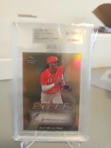 2022 Leaf Trinity Steel Autograph Gold Elly De La Cruz 1/1 - Picture 1 of 4
