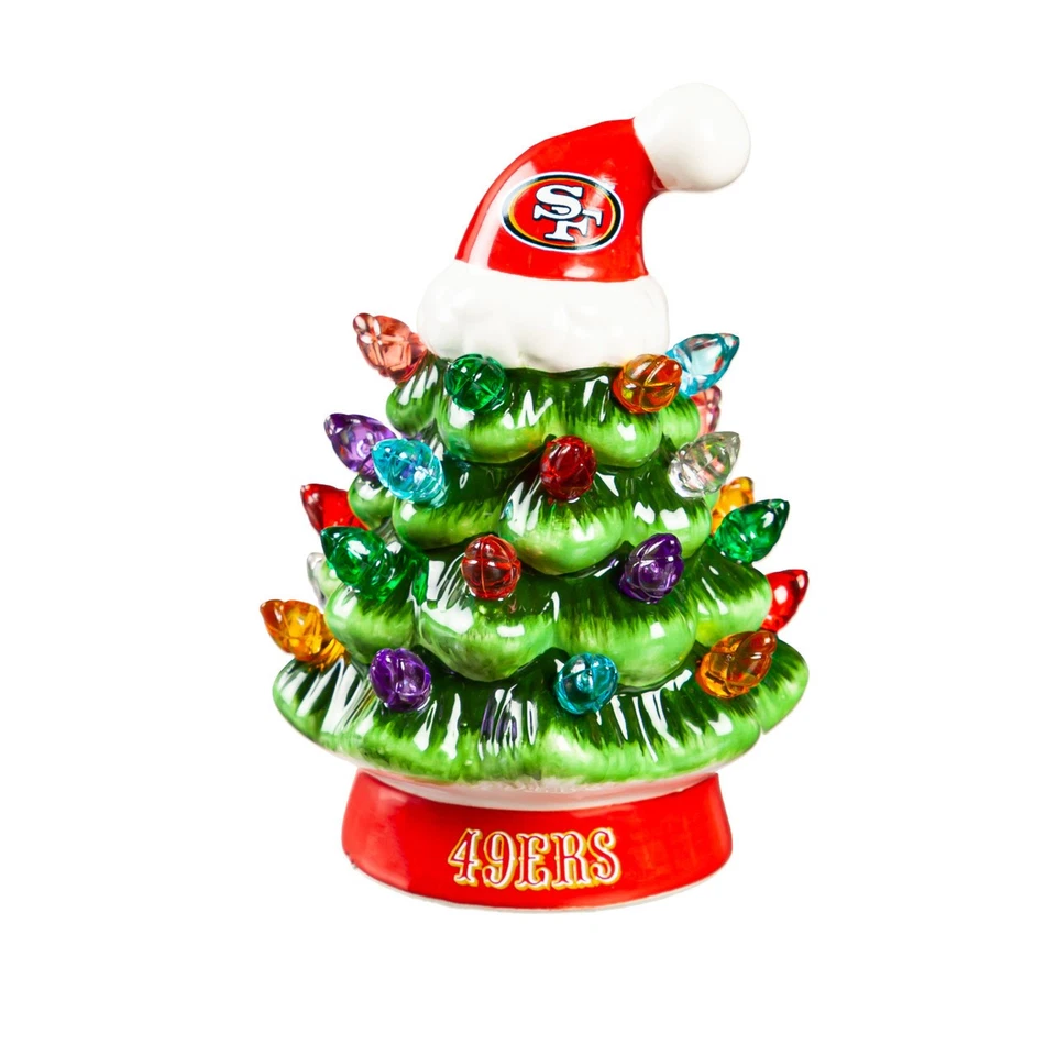 EVERGREEN ENTERPRISES SAN FRANCISCO 49ERS NFL FOOTBALL LED Christmas Tree Ornament
