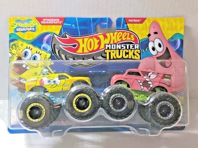 Hot Wheels Monster Trucks 2025 paquete de 2 Bob Esponja vs Patrick ¡NUEVO! Foto 1 de 4