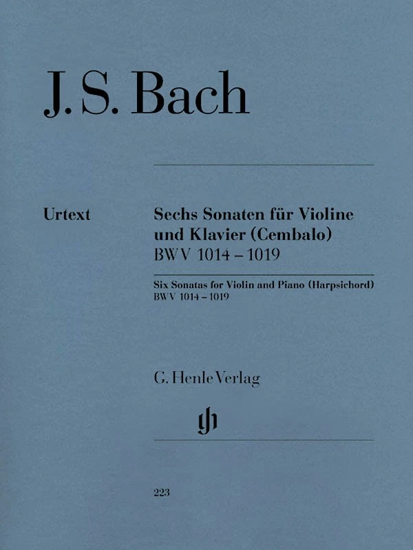 J.S. Bach 6 Sonatas Violin Piano BWV 1014-1019 Henle Urtext Sheet Music Book - Image 1 of 1