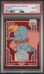2023 TOPPS CHROME DISNEY100 RED & BLACK WAVE #98 DUMBO 11/28 PSA 10 - Picture 1 of 2