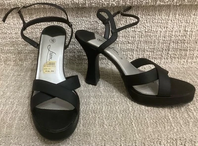 Sandalias de plataforma para mujer de tela de microfibra años 90 con tacón grueso talla 10M Foto 1 de 4