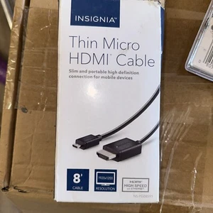 Insignia 8ft Micro HDMI (Type D) to HDMI Video Cable for Canon Sony Nikon (L2) - Picture 1 of 3