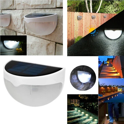 LED Solar Powered Lights Sensor Wall Light 6leds Panel Outdoor Garden Path Light - Image 1 of 4